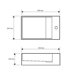 Ambra Lave-mains salle de bain suspendu 35 cm en Solide surface - Manita D
