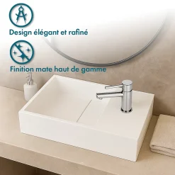 Ambra Lave-mains salle de bain suspendu 35 cm en Solide surface - Manita D