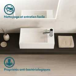 Ambra Lave-mains salle de bain suspendu 35 cm en Solide surface - Manita D