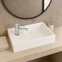 Ambra Lave-mains salle de bain suspendu 35 cm en Solide surface - Manita G