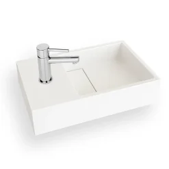 Ambra Lave-mains salle de bain suspendu 35 cm en Solide surface - Manita G