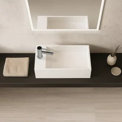 Ambra Lave-mains salle de bain suspendu 35 cm en Solide surface - Manita G