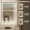 Miroir Lumineux|Sofetiy Max LED Miroir Lumineux Tricolore + Anti-buée 80x60cm Salle de Bain Dimmable,Tactile Miroir de salle de bains LED