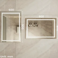 Miroir Lumineux|Sofetiy Max LED Miroir Lumineux Tricolore + Anti-buée 80x60cm Salle de Bain Dimmable,Tactile Miroir de salle de bains LED