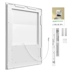 Sofetiy Max LED Miroir Lumineux Tricolore + Anti-buée 90x60cm Salle de Bain Dimmable,Tactile Miroir de salle de bains LED