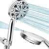 Pommeau De Douche, Flexible Et Barre De Douche|Deko Levier double 10 fonctions - Interruption du mouvement principal / Cascade de pression à l'approche et au retour (Chrome)