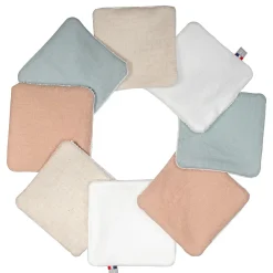 Serviette De Toilette|Sevira Kids Lingettes bébé lavables en lin 8 pièces
