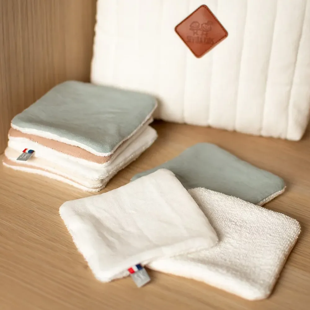 Serviette De Toilette|Sevira Kids Lingettes bébé lavables en lin 8 pièces