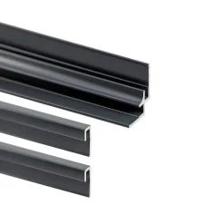 Schulte Lot 2 profilés de finition et 1 profilé d’angle pour panneaux muraux DécoDesign 210 cm noir