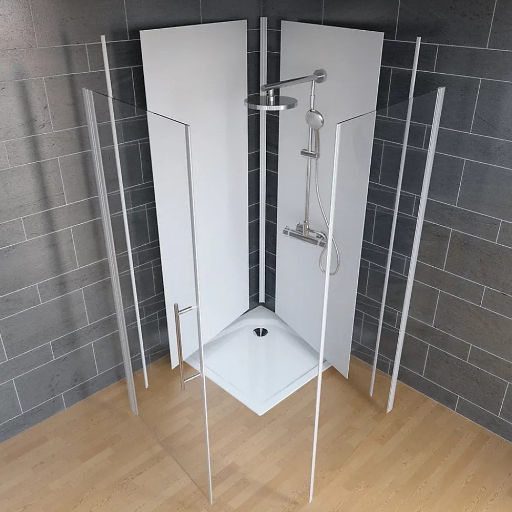 Schulte Lot 2 profilés de finition et 1 profilé d’angle pour panneaux muraux DécoDesign 210 cm noir