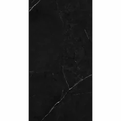 Panneau Mural De Salle De Bains|Decoon Lot de 8 Dalles Murales Douche SPC/PVC Décor Marbre Noir satiné - 38,9x77,8cm - 2,42M²
