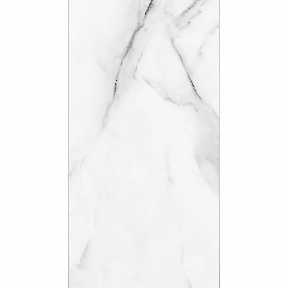 Decoon Lot de 8 Dalles Murales Douche SPC/PVC Décor Marbre Blanc Brillant - 38,9x77,8 cm - 2,42 m²