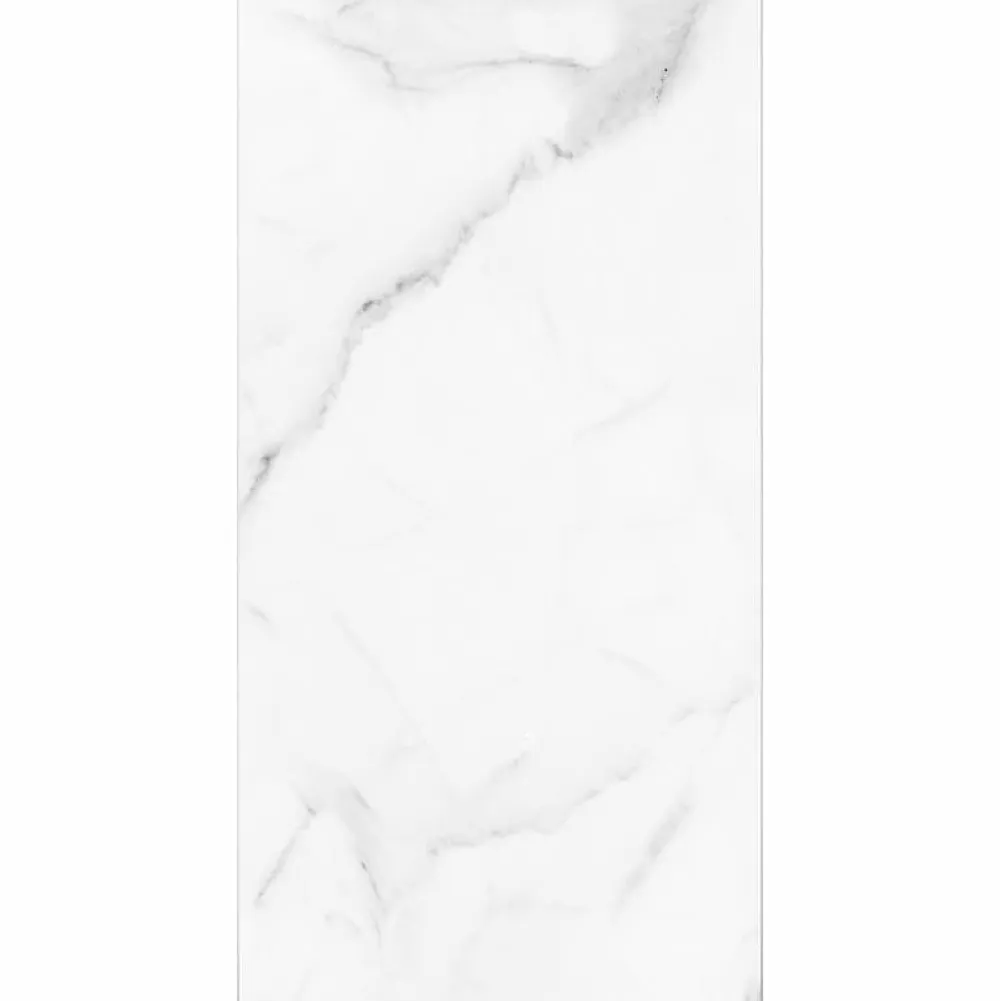 Decoon Lot de 4 Dalles Murales Douche SPC/PVC Décor Marbre Blanc brillant - 59,2x118,4cm - 2,8M²
