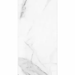 Decoon Lot de 4 Dalles Murales Douche SPC/PVC Décor Marbre Blanc brillant - 59,2x118,4cm - 2,8M²