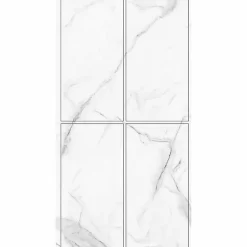 Decoon Lot de 4 Dalles Murales Douche SPC/PVC Décor Marbre Blanc brillant - 59,2x118,4cm - 2,8M²