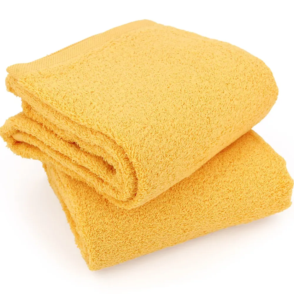 Linnea Lot de 2 draps de douche 70x130 cm ALPHA jaune Or