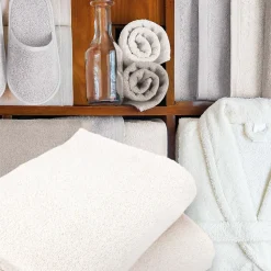 Linnea Lot de 2 draps de douche 70x130 cm ALPHA ivoire