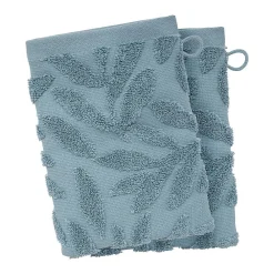Serviette De Toilette|Atmosphera Créateur D'Intérieur Lot de 2 gants - coton - bleu - 15x21 cm - Atmosphera