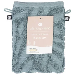 Serviette De Toilette|Atmosphera Créateur D'Intérieur Lot de 2 gants - coton - bleu - 15x21 cm - Atmosphera