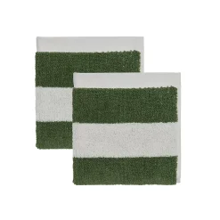 OYOY Living Lot de 2 gants de toilette vert en coton organique h30x30cm