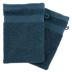 Gant De Toilette|Eden Lot de 2 gants de toilette 15 x 21 cm Couleur moderne bleu encre