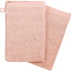 Atmosphera Créateur D'Intérieur Lot de 2 gants de toilette - coton 450 gr/m² - rose 15x21 cm - Atmosphera
