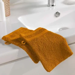 Serviette De Toilette|Eden Lot de 2 gants de toilette 15 x 21 cm Tendresse curry