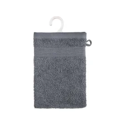 Gant De Toilette|Atmosphera Créateur D'Intérieur Lot de 2 gants de toilette - coton 450 gr/m² - gris anthracite 15x21 cm - Atmosphera