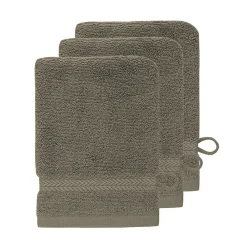 Gant De Toilette|Sensei Maison Lot de 3 gants de toilette 550 g/m² Noisette 16x22 cm LUXURY