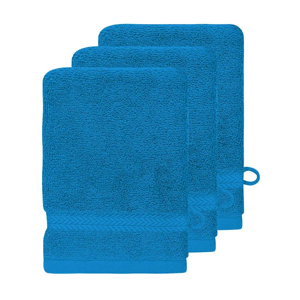 Sensei Maison Lot de 3 gants de toilette 550 g/m² Ocean 16x22 cm LUXURY