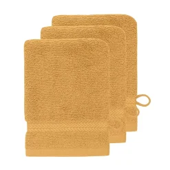 Sensei Maison Lot de 3 gants de toilette 550 g/m² Caramel 16x22 cm LUXURY