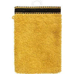Atmosphera Créateur D'Intérieur Lot de 2 gants de toilette Joia - coton 550 gr/m² - jaune moutarde 15x21 cm - Atmosphera