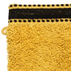 Atmosphera Créateur D'Intérieur Lot de 2 gants de toilette Joia - coton 550 gr/m² - jaune moutarde 15x21 cm - Atmosphera