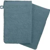 Atmosphera Créateur D'Intérieur Lot de 2 gants de toilette - coton 450 gr/m² - bleu orage 15x21 cm - Atmosphera