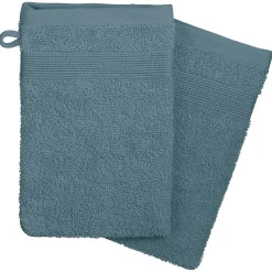 Atmosphera Créateur D'Intérieur Lot de 2 gants de toilette - coton 450 gr/m² - bleu orage 15x21 cm - Atmosphera