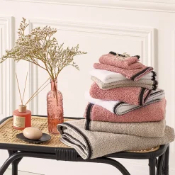 Atmosphera Créateur D'Intérieur Lot de 2 gants de toilette Joia - coton 550 gr/m² - rose 15x21 cm - Atmosphera