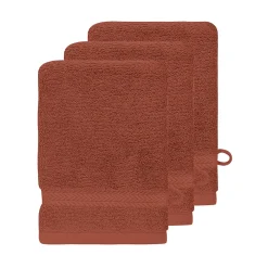 Gant De Toilette|Sensei Maison Lot de 3 gants de toilette 550 g/m² Terracota 16x22 cm LUXURY