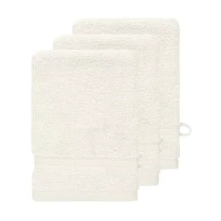 Gant De Toilette|Sensei Maison Lot de 3 gants de toilette 550 g/m² Ecru 16x22 cm LUXURY