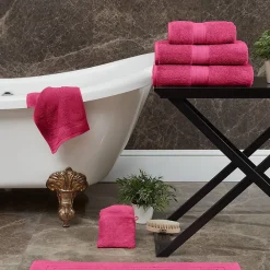 Gant De Toilette|Sensei Maison Lot de 3 gants de toilette 550 g/m² Rose Indien 16x22 cm LUXURY