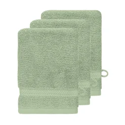 Gant De Toilette|Sensei Maison Lot de 3 gants de toilette 550 g/m² Sauge 16x22 cm LUXURY