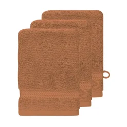 Gant De Toilette|Sensei Maison Lot de 3 gants de toilette 550 g/m² Brique 16x22 cm LUXURY