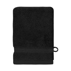 Sensei Maison Lot de 3 gants de toilette 550 g/m² Noir 16x22 cm LUXURY