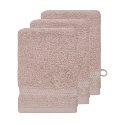 Gant De Toilette|Sensei Maison Lot de 3 gants de toilette 550 g/m² Nude 16x22 cm LUXURY