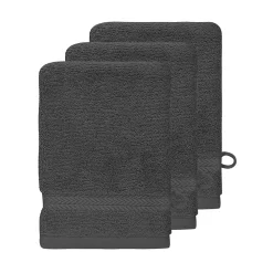 Sensei Maison Lot de 3 gants de toilette 550 g/m² Anthracite 16x22 cm LUXURY