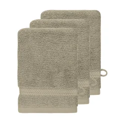 Sensei Maison Lot de 3 gants de toilette 550 g/m² Mastic 16x22 cm LUXURY