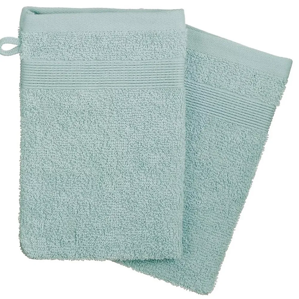 Eden Lot de 2 gants de toilette 15 x 21 cm Couleur moderne bleu glacier