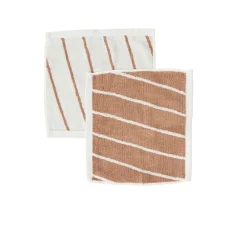 Serviette De Toilette|OYOY Living Lot de 2 gants de toilette marron en coton organique h30x30cm