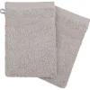 Atmosphera Créateur D'Intérieur Lot de 2 gants de toilette - coton 450 gr/m² - gris taupe 15x21 cm - Atmosphera
