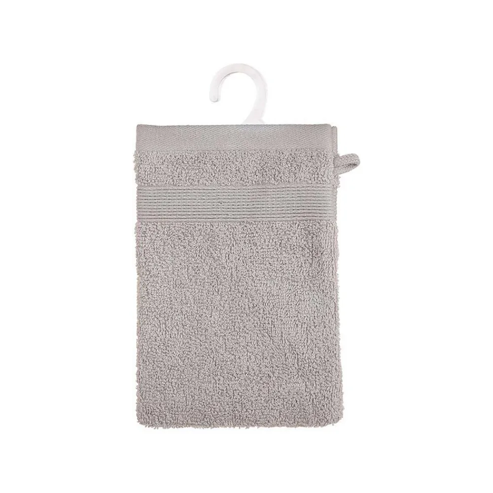 Atmosphera Créateur D'Intérieur Lot de 2 gants de toilette - coton 450 gr/m² - gris taupe 15x21 cm - Atmosphera