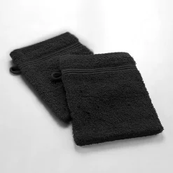 Eden Lot de 2 gants de toilette 15 x 21 cm Tendresse noir